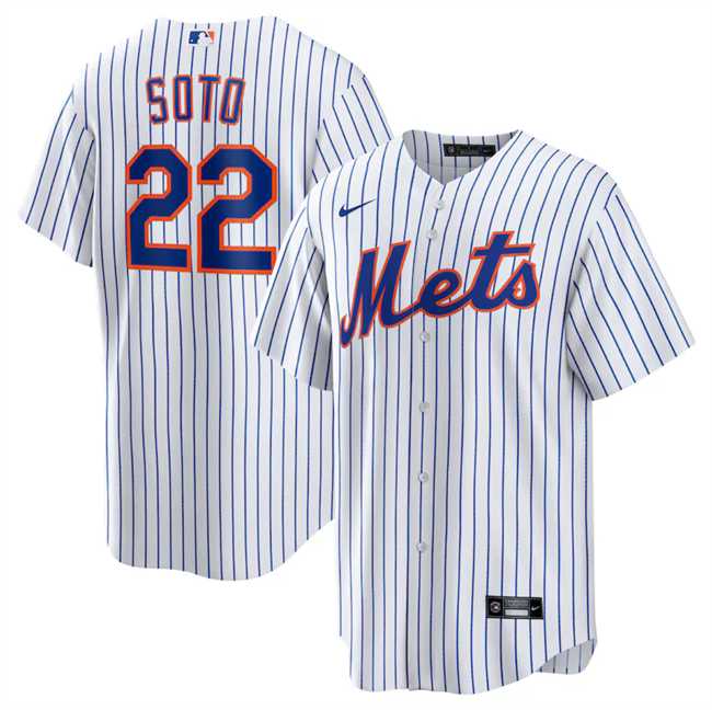 Men%27s New York Mets #22 Juan Soto White 2024 Cool Base Limited Stitched Jersey Dzhi